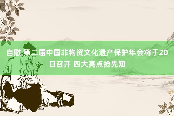 自慰 第二届中国非物资文化遗产保护年会将于20日召开 四大亮点抢先知