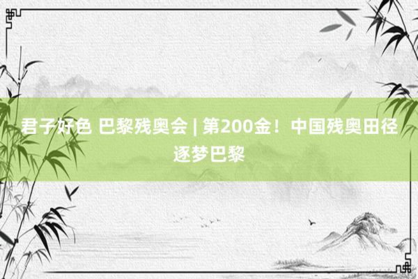 君子好色 巴黎残奥会 | 第200金！中国残奥田径逐梦巴黎