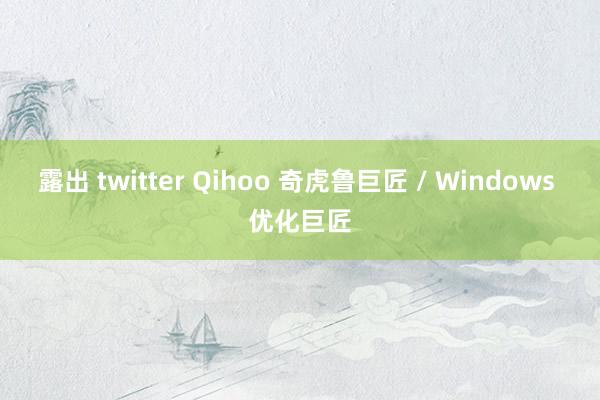 露出 twitter Qihoo 奇虎鲁巨匠 / Windows 优化巨匠